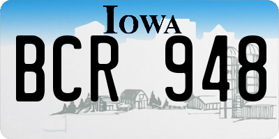 IA license plate BCR948