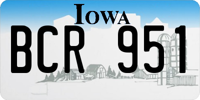 IA license plate BCR951