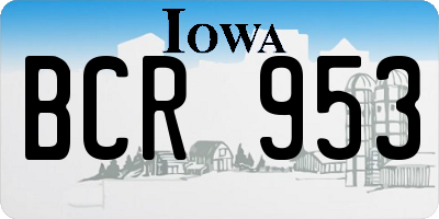 IA license plate BCR953