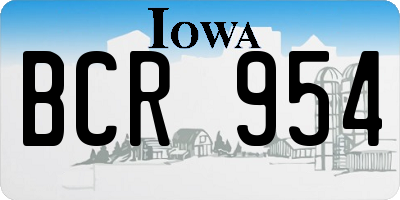 IA license plate BCR954