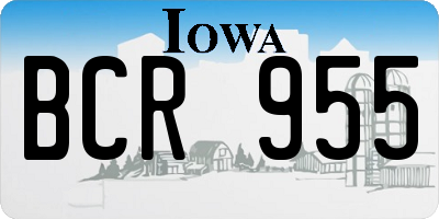 IA license plate BCR955