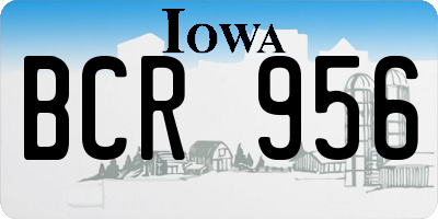 IA license plate BCR956