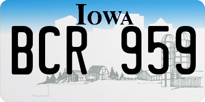 IA license plate BCR959