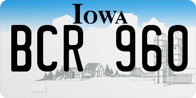 IA license plate BCR960
