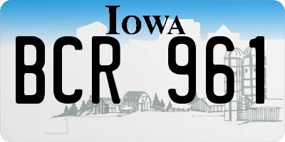 IA license plate BCR961