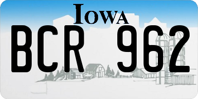 IA license plate BCR962