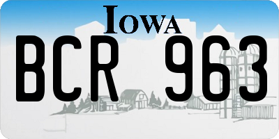 IA license plate BCR963