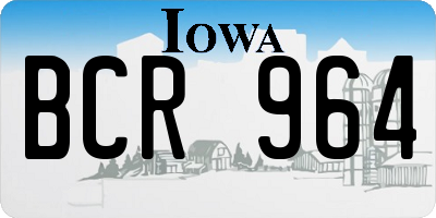 IA license plate BCR964