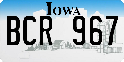 IA license plate BCR967