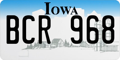 IA license plate BCR968