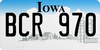 IA license plate BCR970