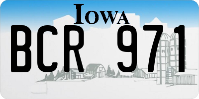IA license plate BCR971