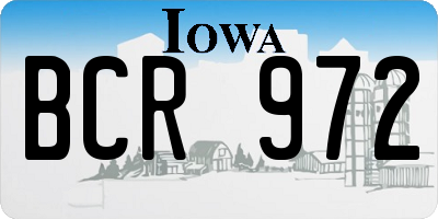 IA license plate BCR972