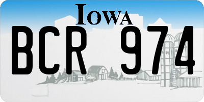 IA license plate BCR974