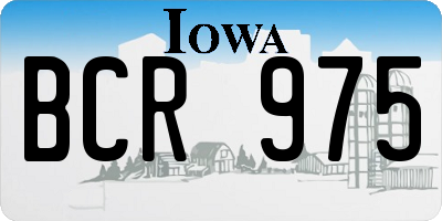 IA license plate BCR975