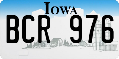 IA license plate BCR976