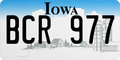 IA license plate BCR977