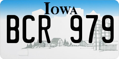 IA license plate BCR979