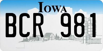 IA license plate BCR981