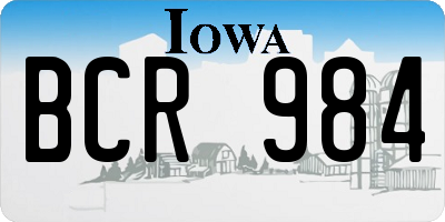 IA license plate BCR984