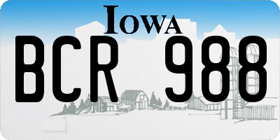 IA license plate BCR988