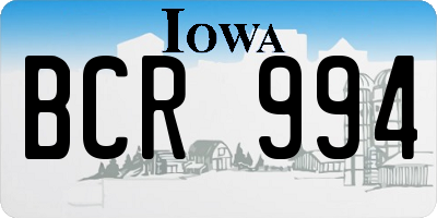 IA license plate BCR994