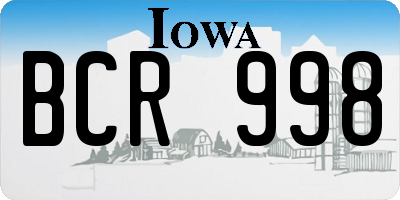 IA license plate BCR998