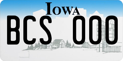 IA license plate BCS000