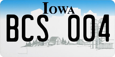 IA license plate BCS004