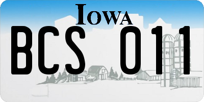 IA license plate BCS011