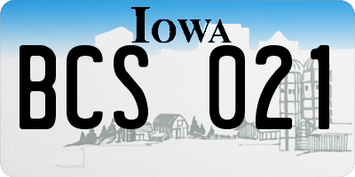 IA license plate BCS021