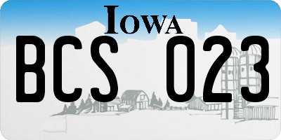 IA license plate BCS023