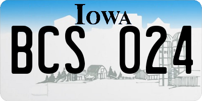 IA license plate BCS024
