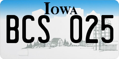 IA license plate BCS025