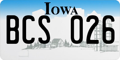 IA license plate BCS026
