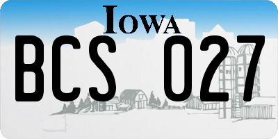 IA license plate BCS027