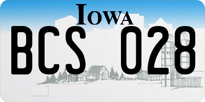 IA license plate BCS028