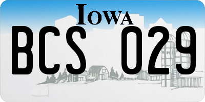 IA license plate BCS029