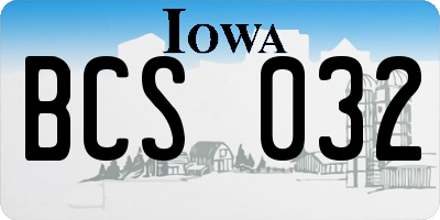 IA license plate BCS032