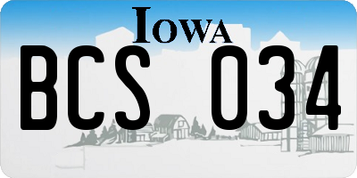 IA license plate BCS034