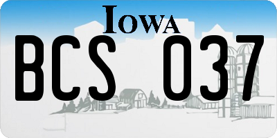 IA license plate BCS037