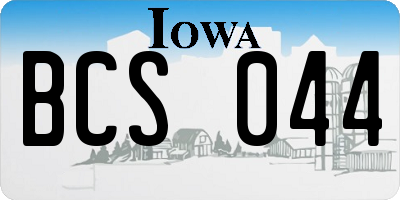 IA license plate BCS044