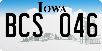 IA license plate BCS046
