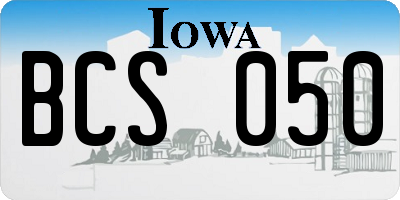IA license plate BCS050