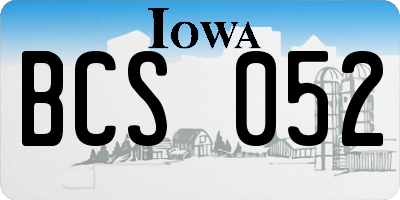 IA license plate BCS052