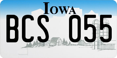 IA license plate BCS055