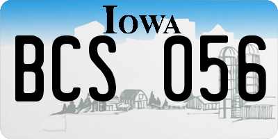 IA license plate BCS056