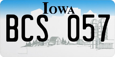 IA license plate BCS057