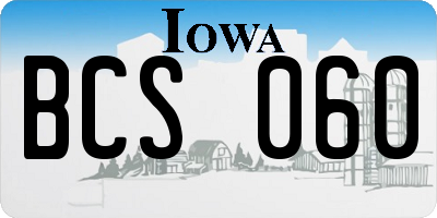 IA license plate BCS060