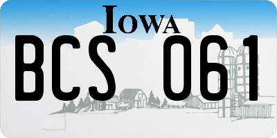 IA license plate BCS061